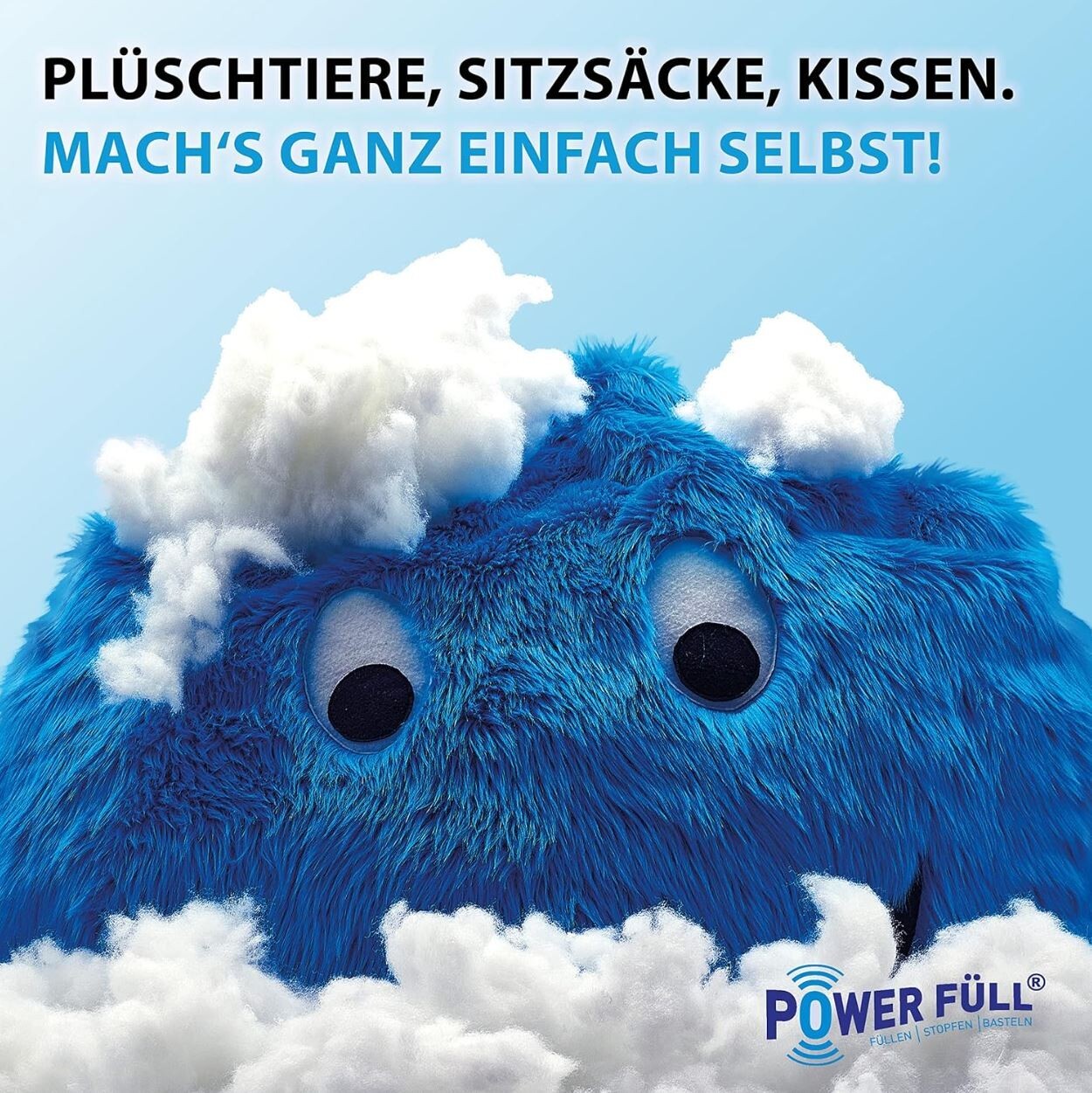 Füllwatte Power Füll Weiß 1kg Ökotex 100 Bastelwatte Stopfmaterial Kissenfüllung