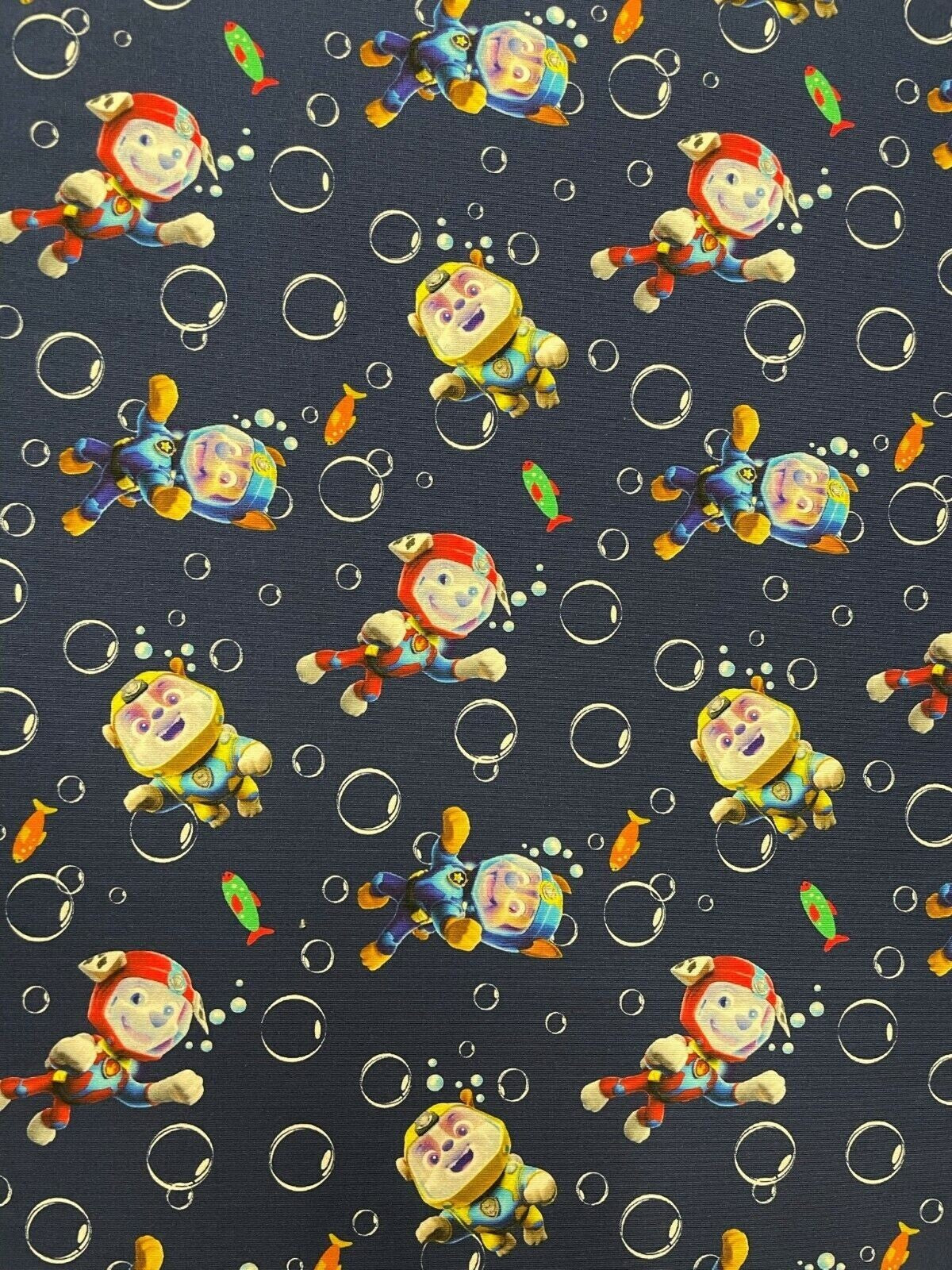 Baumwoll Jersey Stoff Paw Patrol Seifenblasen - Preis gilt für 0,5m Lizenzstoffe