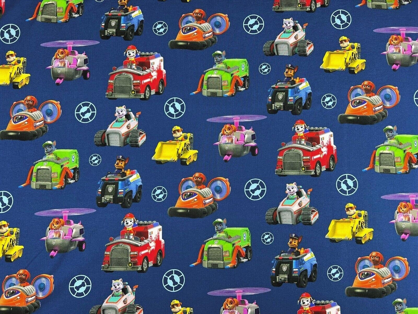 Paw Patrol blau Lizenzstoff Baumwolle Jersey Stoff - Preis gilt für 0,50 Meter