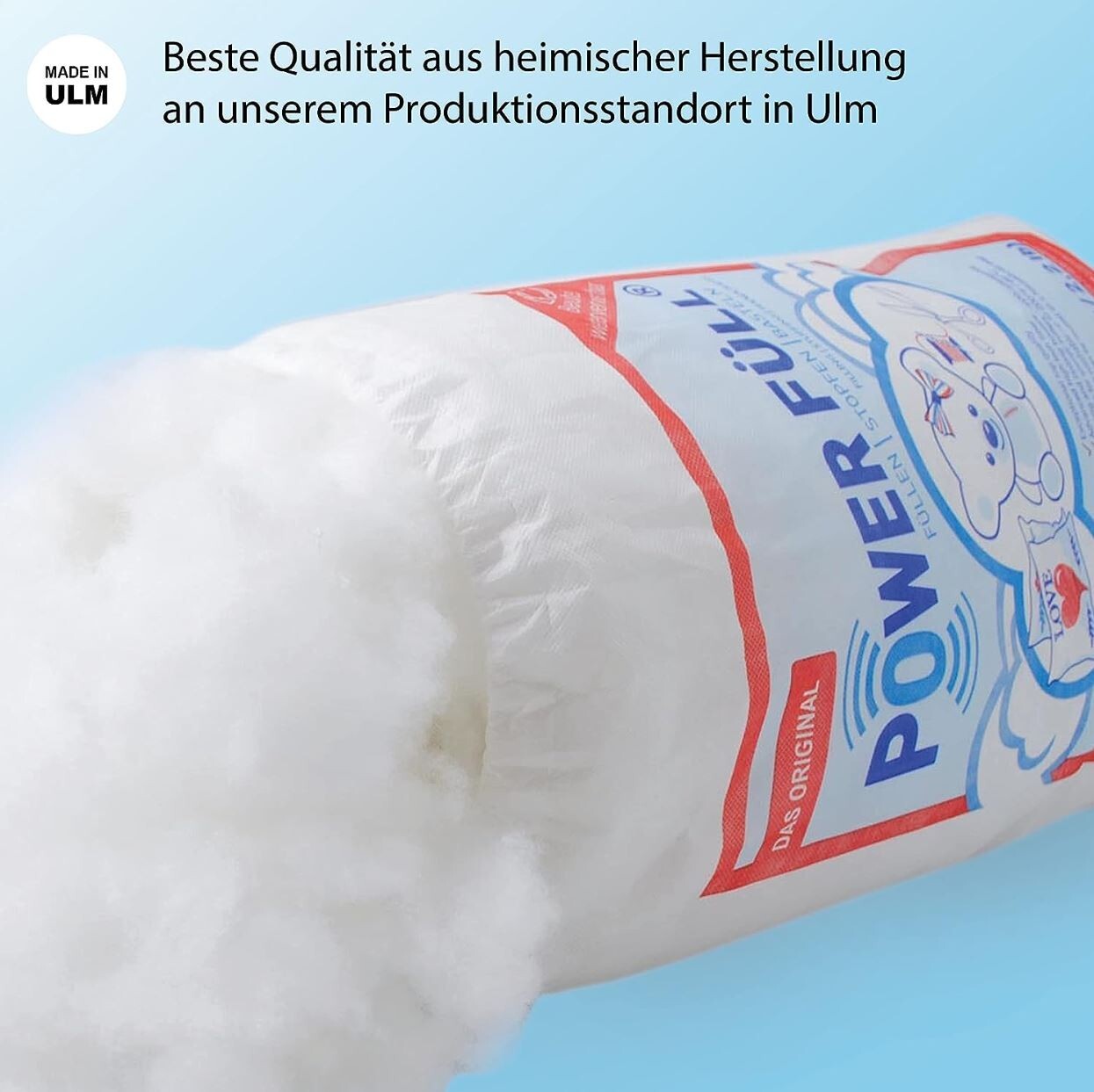 Füllwatte Power Füll Weiß 1kg Ökotex 100 Bastelwatte Stopfmaterial Kissenfüllung
