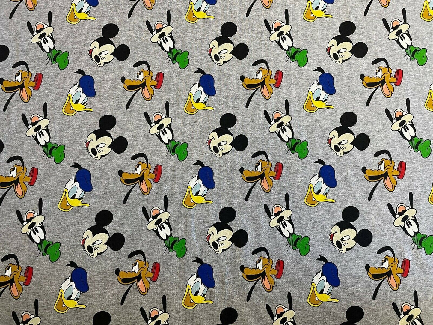 French Terry Stoff Mickey Maus Pluto Donald Duck Goofy 0,50m Disney Lizenzstoffe