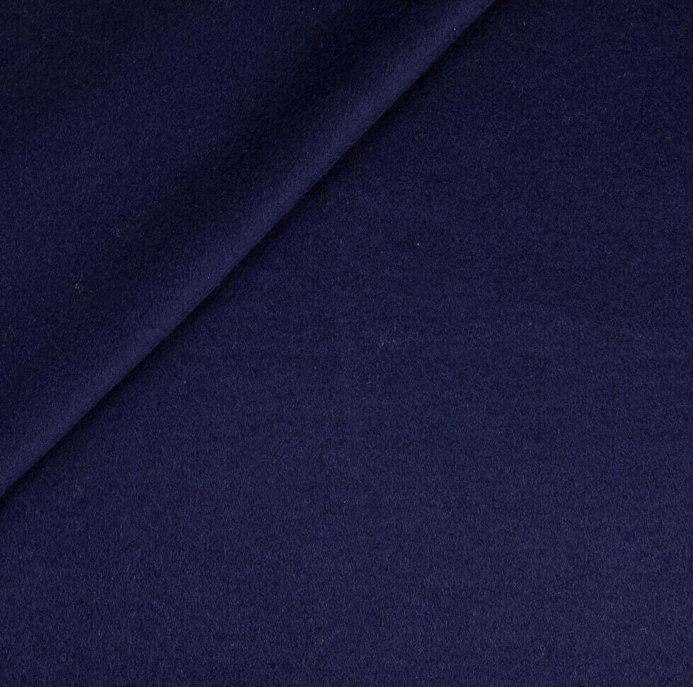Bio Baumwoll Fleece Stoff uni marine Organic Baumwolle - Preis gilt für 0,50m