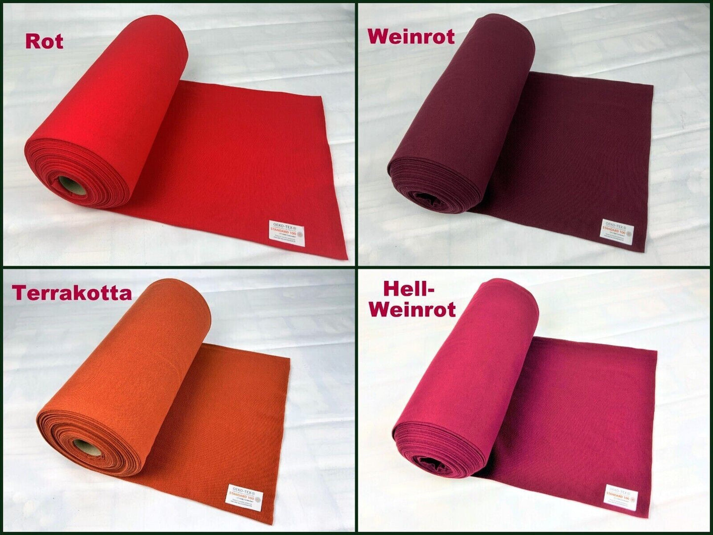 Bündchenstoff Schlauchware uni Bündchen rot - Preis gilt für 0,50 Meter