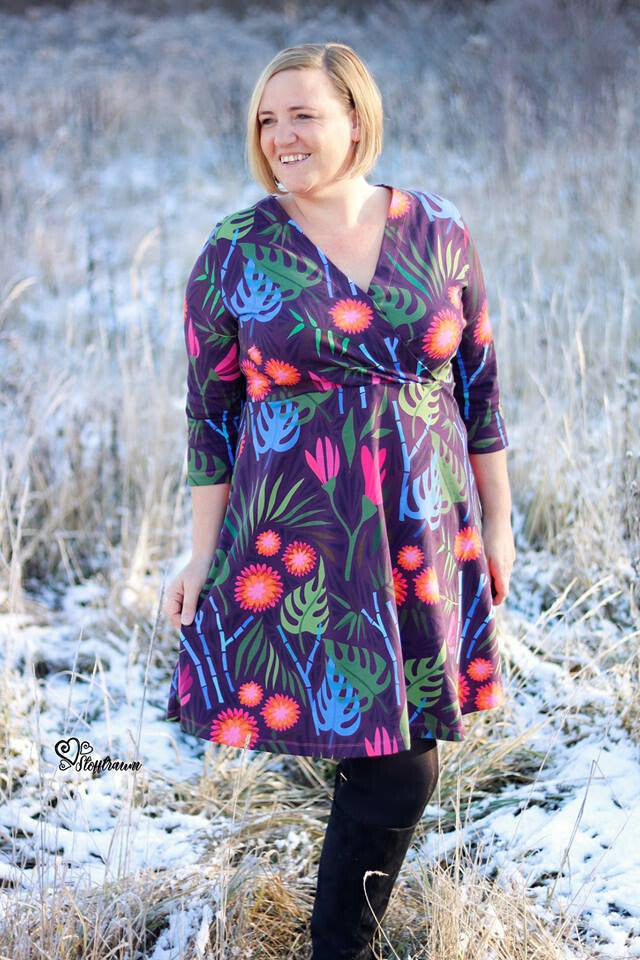 FADENKÄFER Papier Schnittmuster Wickelkleid Größe 32 bis 58 Neu