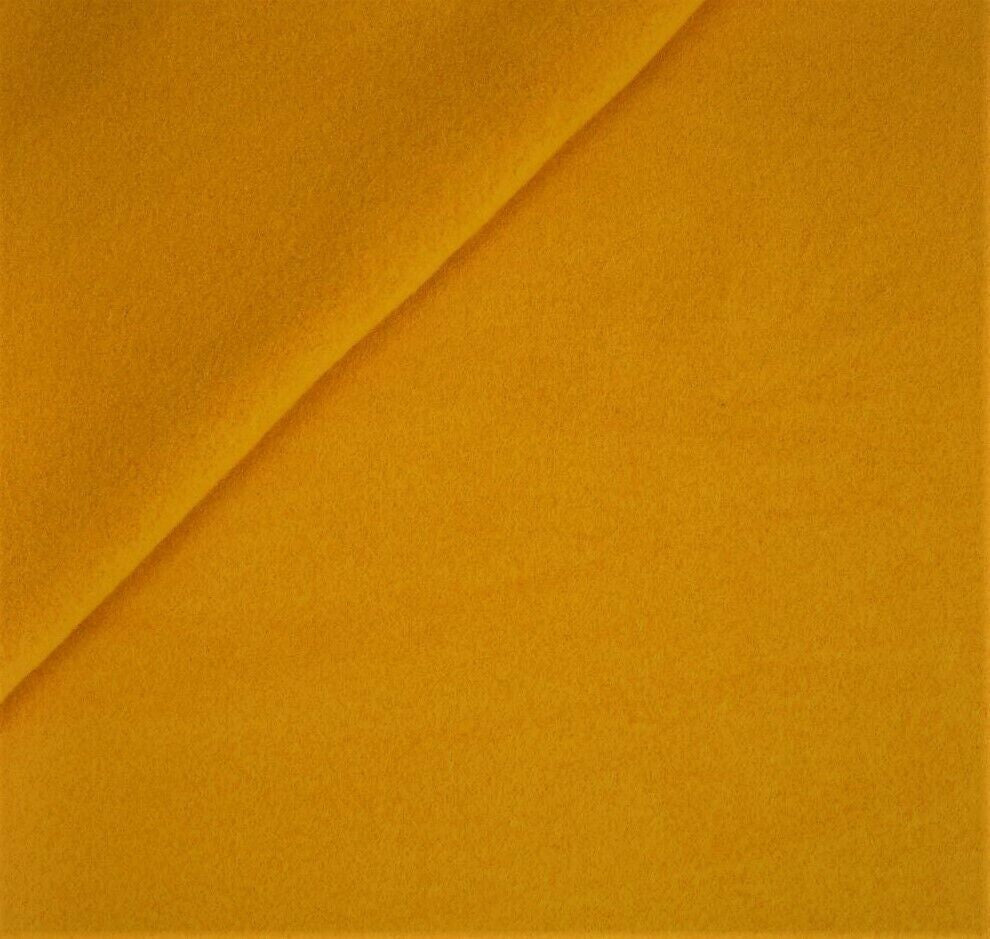 Bio Baumwoll Fleece Stoff uni senfgelb Organic Baumwolle - Preis gilt für 0,50m