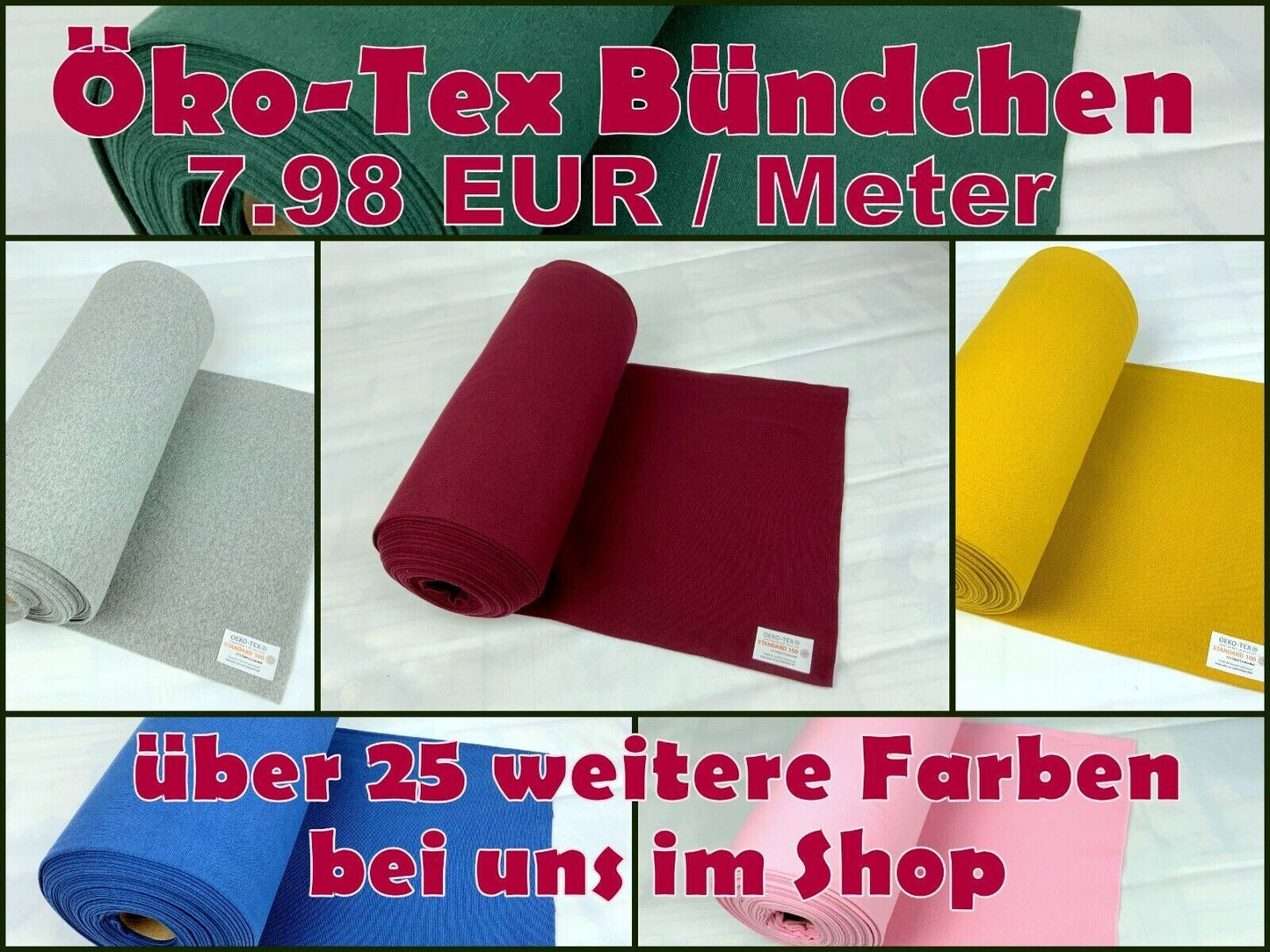 Bündchenstoff Schlauchware uni Bündchen tannengrün - Preis gilt für 0,50 Meter