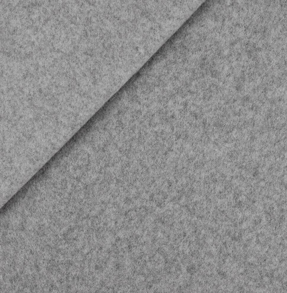 Bio Baumwoll Fleece Stoff uni hellgrau Organic Baumwolle - Preis gilt für 0,50m