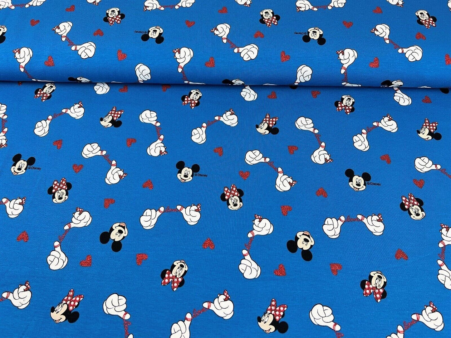 Baumwolle Jersey Stoff Mickey Maus Minnie Maus - Preis für 0,50m Lizenzstoffe