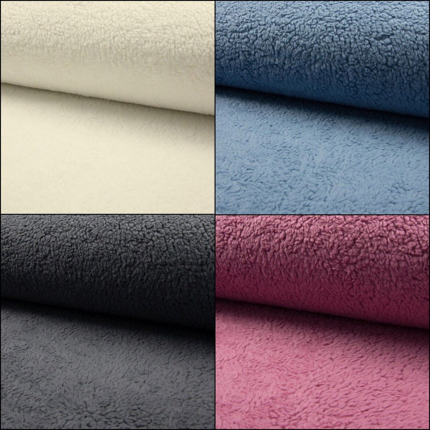 Baumwoll Teddy Stoff 100% Baumwolle - Preis gilt für 0,50m - verschiedene Farben