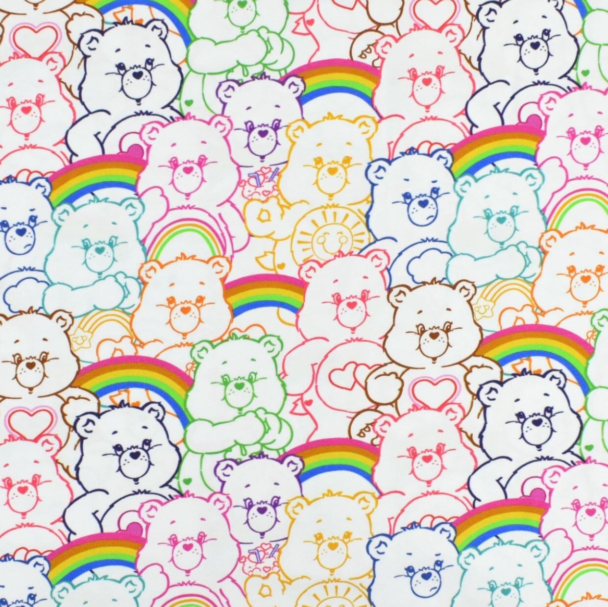 Baumwoll Jersey Glücksbärchis Regenbogen - Preis für 0,50m Lizenzstoff Stoffe
