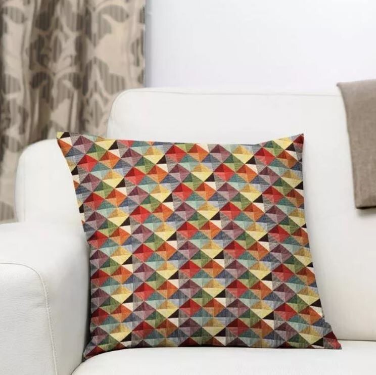GOBELIN Stoff Dekostoff Taschenstoff Kissen Polster Rauten Dreiecke EUR 15,99/m