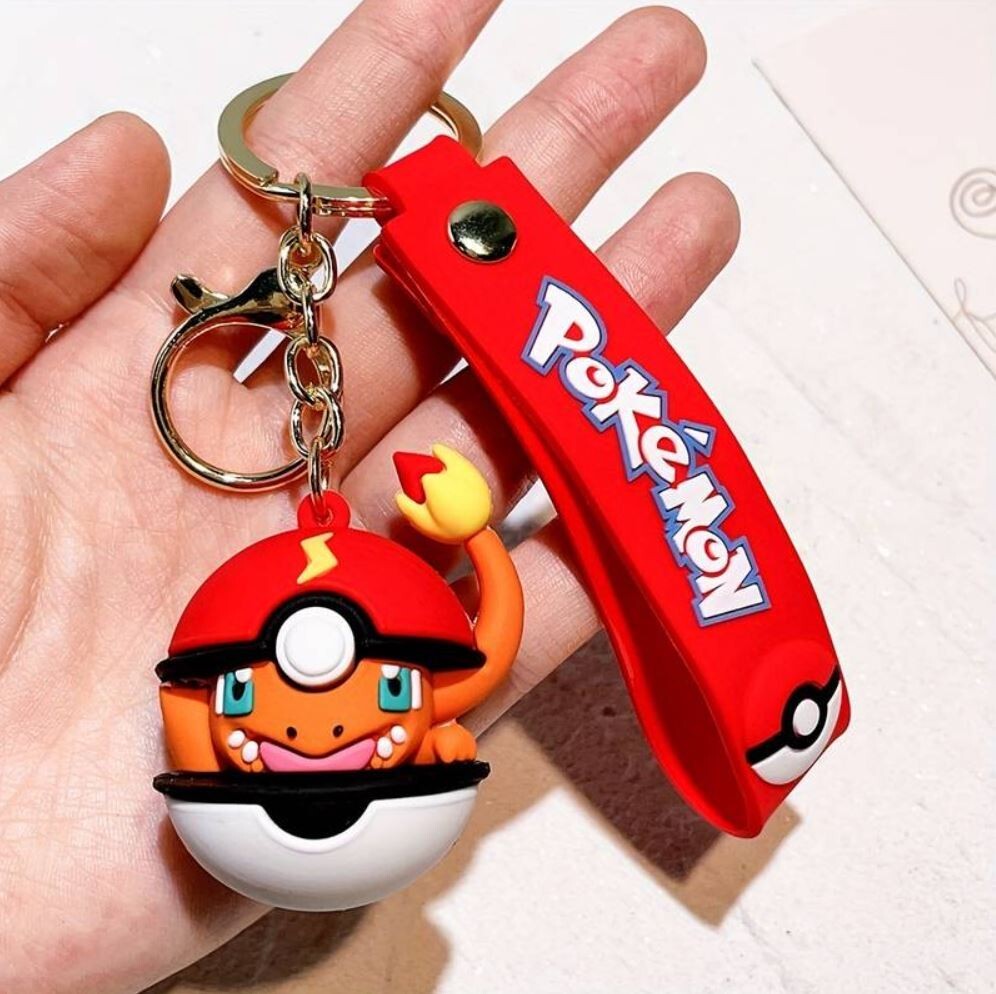 Pokemon Schlüsselanhänger inkl. Schlüsselband Pikachu Glumanda Shiggy Pokémon GO