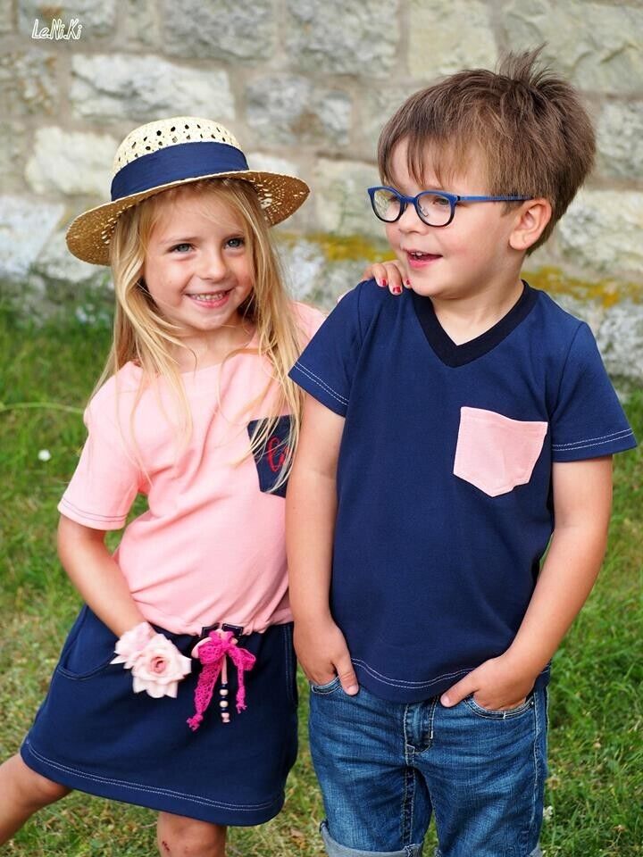 FADENKÄFER Papier Schnittmuster Basicshirt Kinder Größe 74 bis 164 Neu