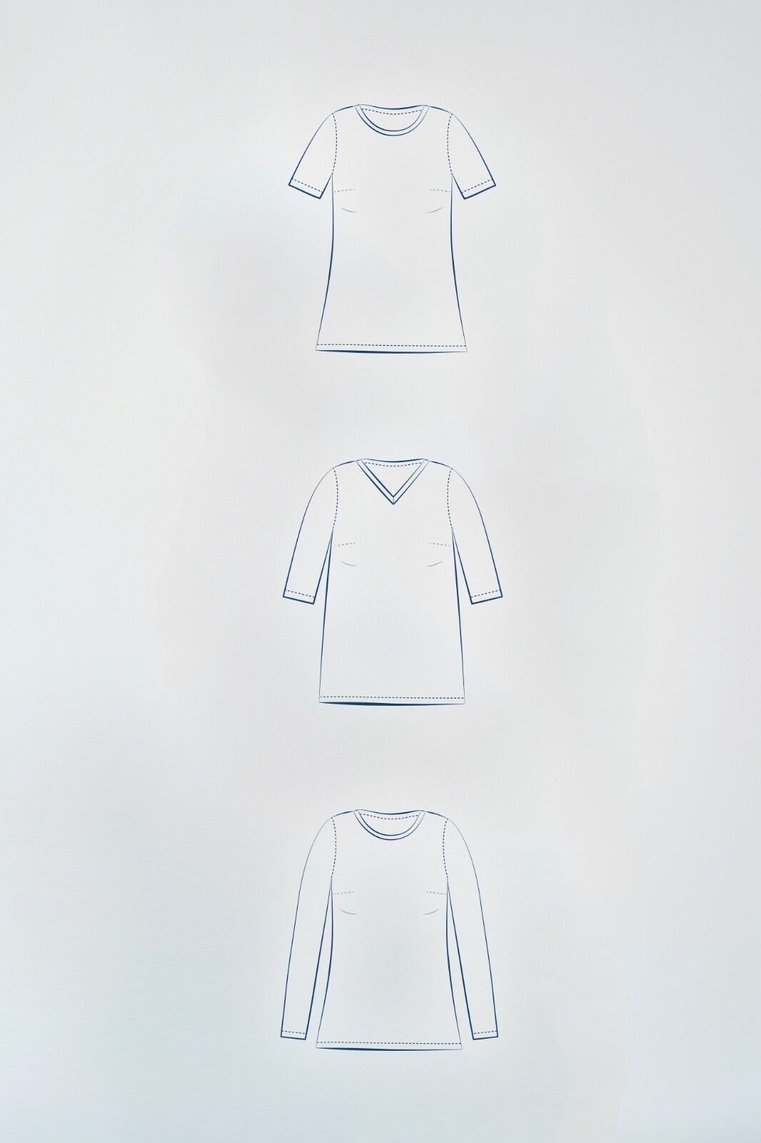 FADENKÄFER Papier Schnittmuster Basicshirt Damen Größe 32 bis 58 Neu Basic Shirt