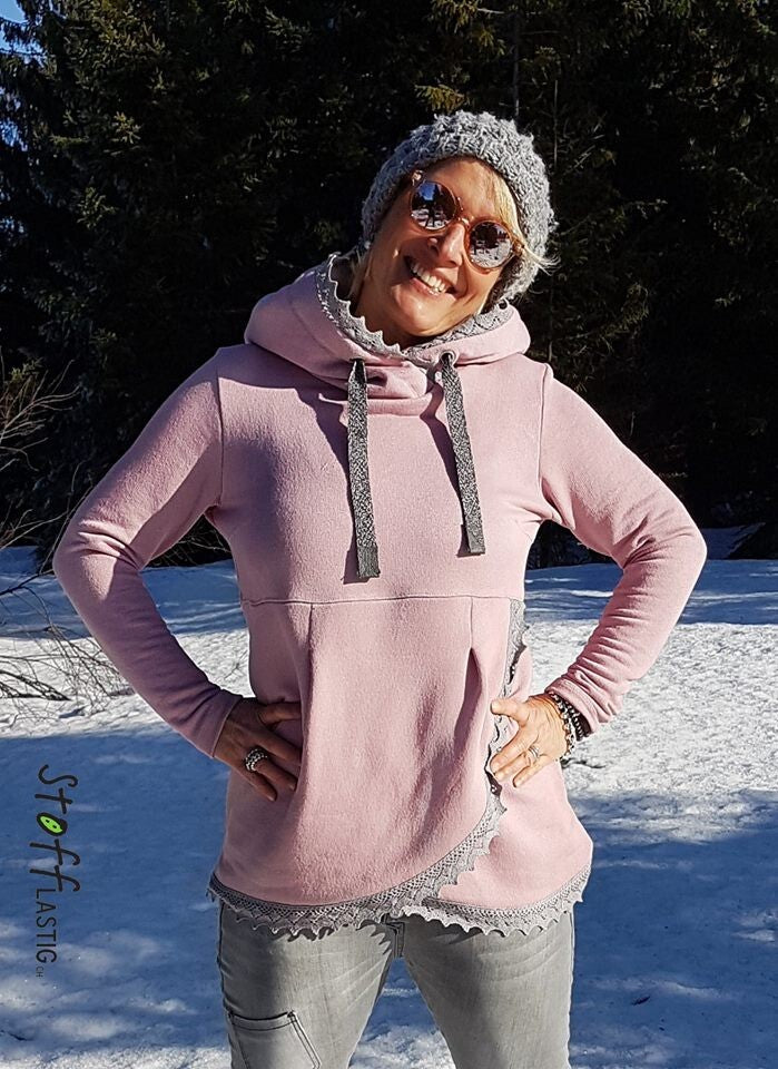 FADENKÄFER Papier Schnittmuster Lana Damen Größe 32 bis 58 Neu Hoodie Lana