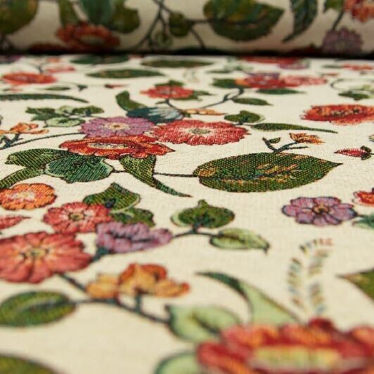 GOBELIN Stoff Dekostoff Taschenstoff Kissen Polster Blumen Ranken EUR 15,99/m