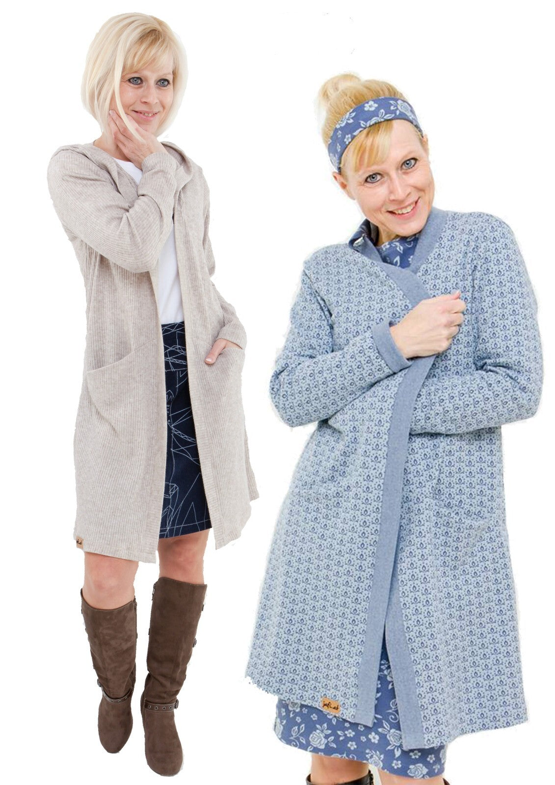 FADENKÄFER Papier Schnittmuster Minna Damen Größe 32 bis 58 Neu Strickjacke