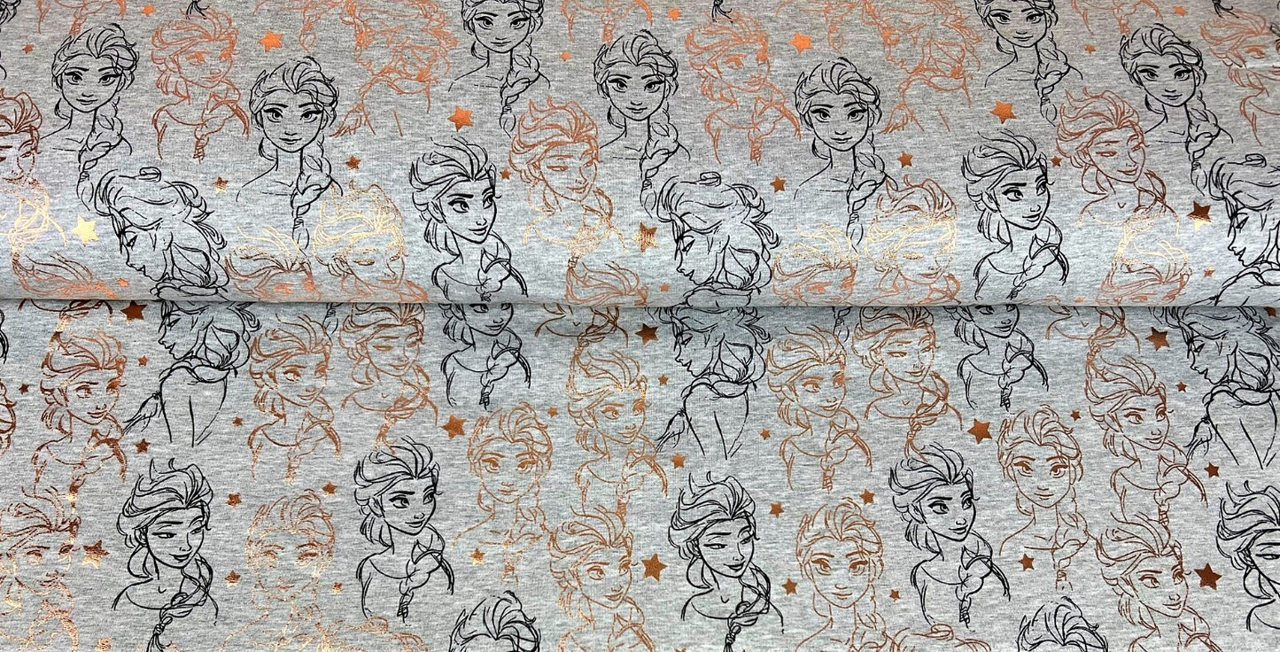French Terry Stoff Anna und Elsa Disney Eiskönigin - Preis für 0,5m Lizenzstoffe