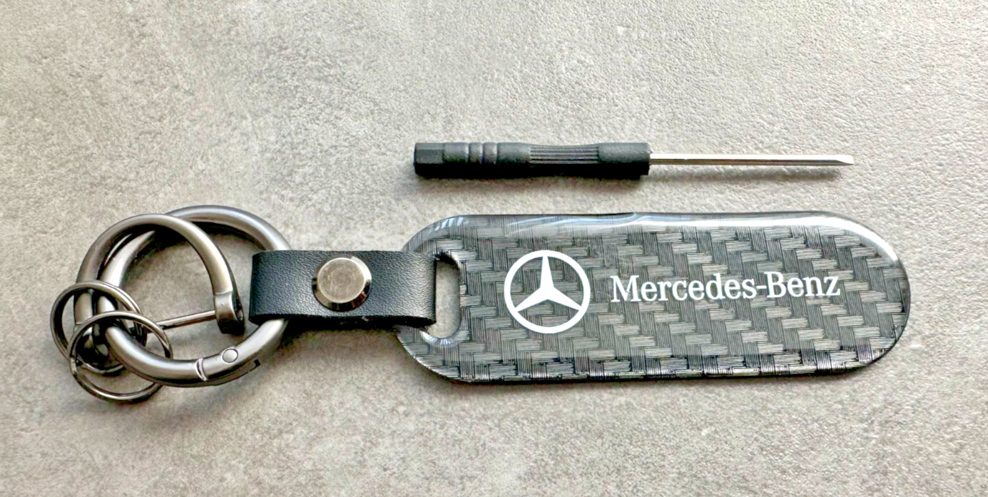 Mercedes Benz Hochwertiger Schlüsselanhänger Carbon Edel Karabiner Key leicht