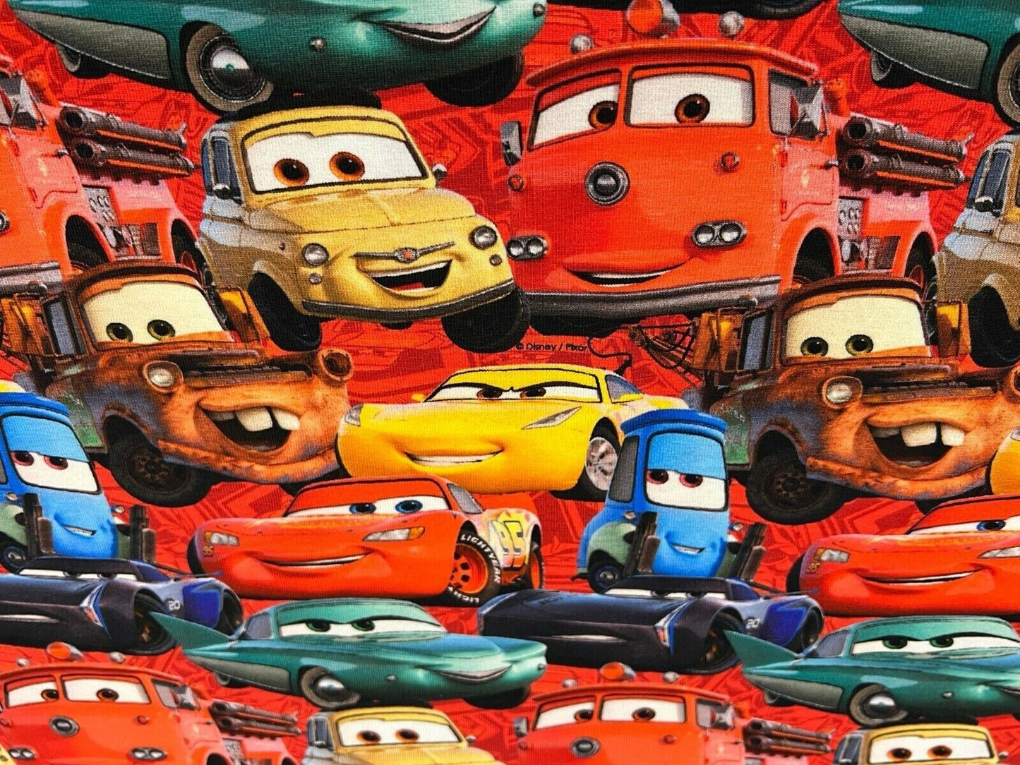 Baumwolle Jersey Stoff Cars rot - Preis gilt für 0,50 Meter Lizenzstoffe Disney