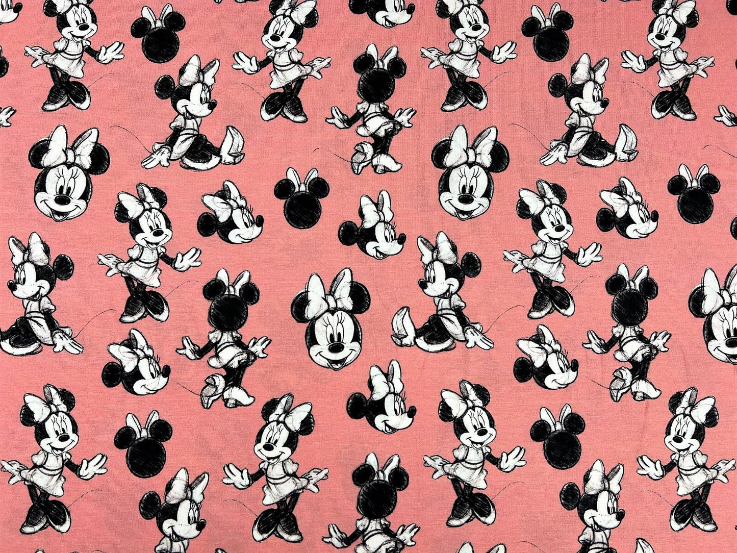 Baumwolle Jersey Stoff Minnie Maus rosa - Preis für 0,50m Lizenzstoffe Disney