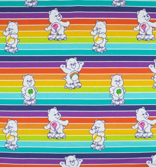 Baumwoll Jersey Glücksbärchis Regenbogen Streifen - Preis für 0,50m Lizenzstoff