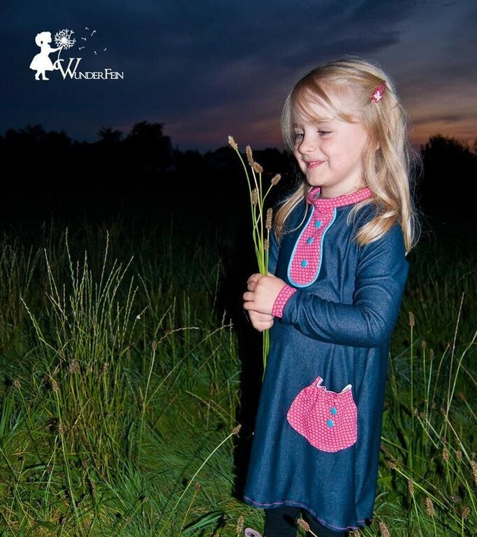 FADENKÄFER Papier Schnittmuster Basic-Kleid Kinder Größe 74 bis 164 Neu Basic