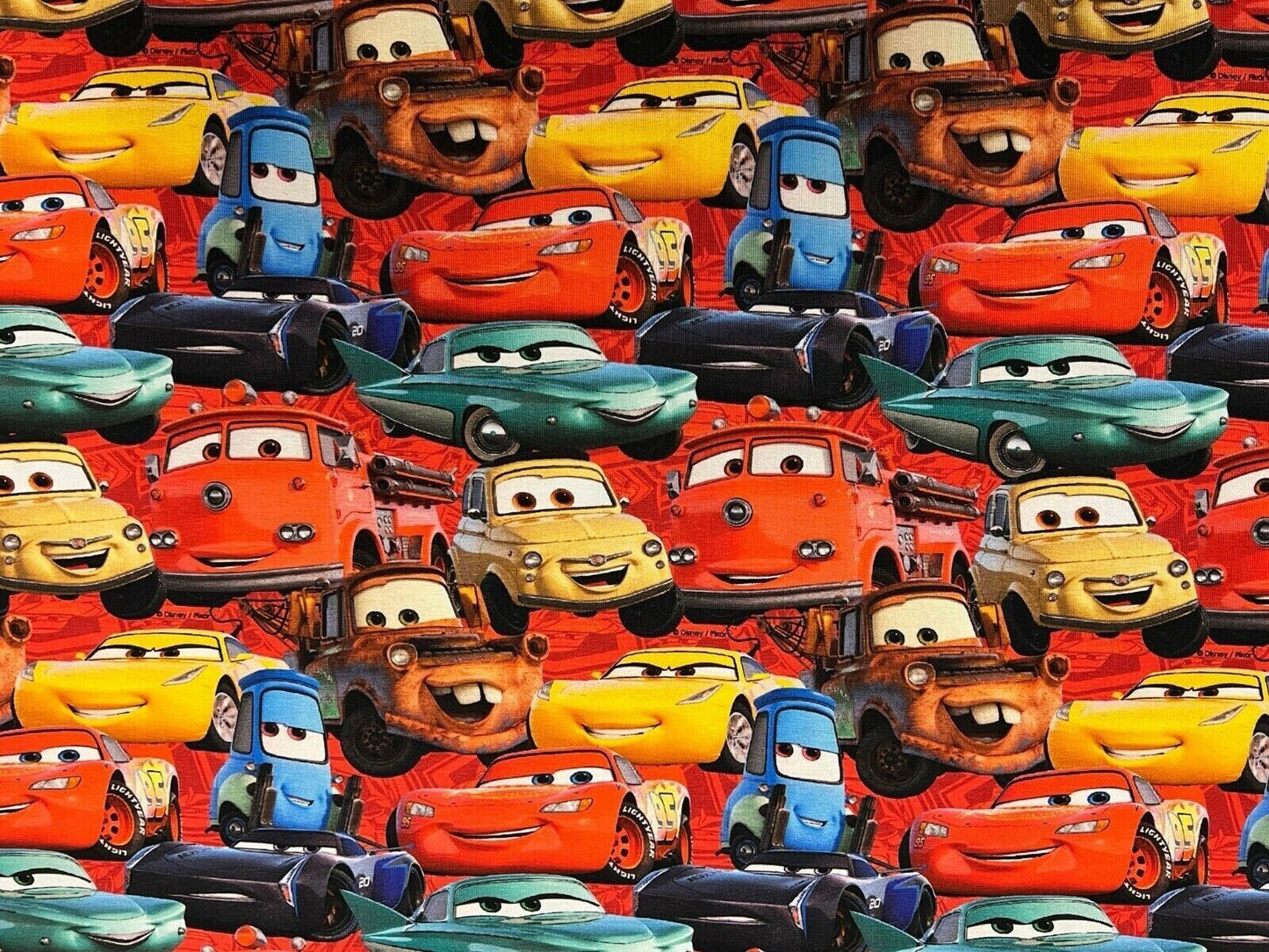 Baumwolle Jersey Stoff Cars rot - Preis gilt für 0,50 Meter Lizenzstoffe Disney