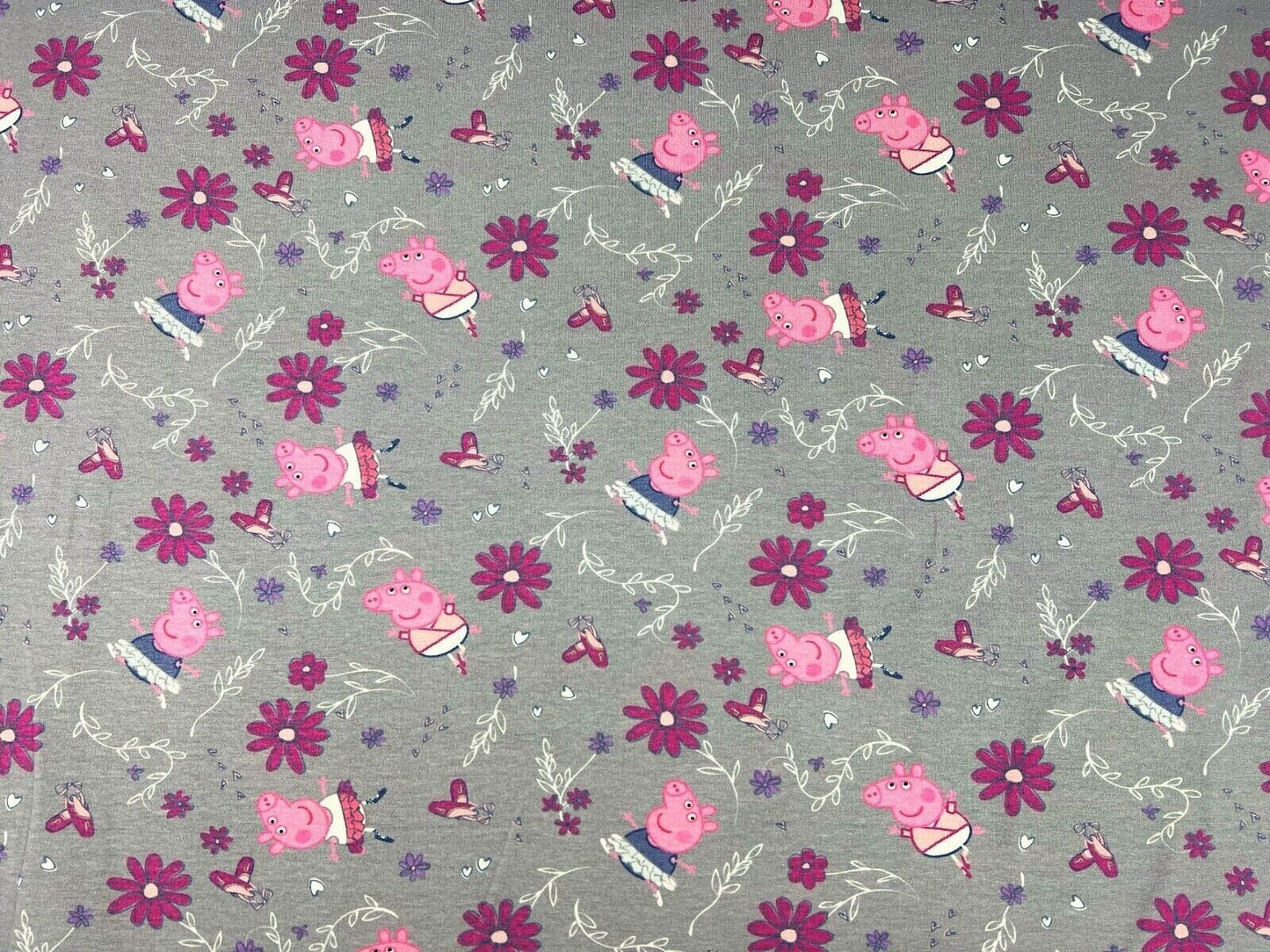 Baumwolljersey Stoff Peppa Wutz - Preis gilt für 0,50m Disney Lizenzstoffe