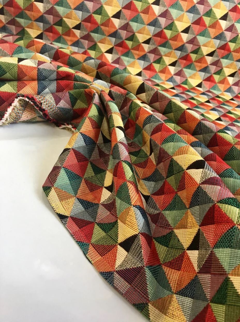 GOBELIN Stoff Dekostoff Taschenstoff Kissen Polster Rauten Dreiecke EUR 15,99/m