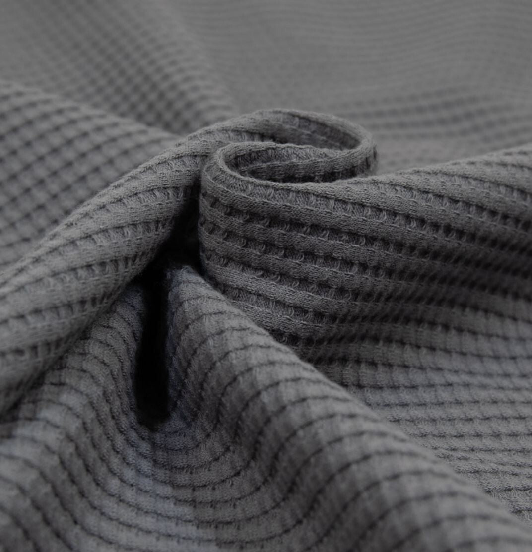 Baumwoll Waffeljersey altrosa oder grau - Preis gilt für 0,5m Baumwolle