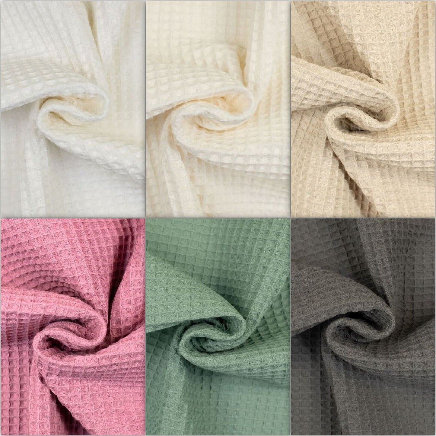 Waffelpique Waffelstoff 0,5m 235 g/m² - Öko-Tex - ab 0,50m Stoff Baumwoll Waffel ! Viele Farben !