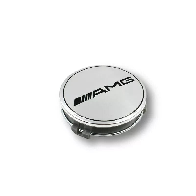 Radnabenkappen Radnaben für Mercedes-Benz 4x75mm AMG Nabenabdeckung Glanz Silber