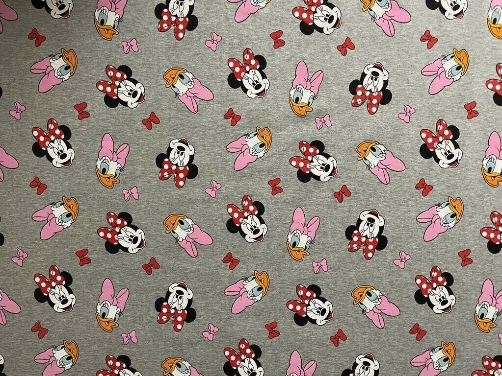 French Terry Stoff Minnie Maus Daisy Duck Preis für 0,50m Disney Lizenzstoffe