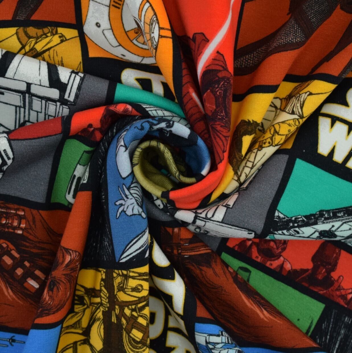 Jersey Stoff Star Wars, Darth Vader, Storm Trooper, bunt (Meterware ab 0,50m)