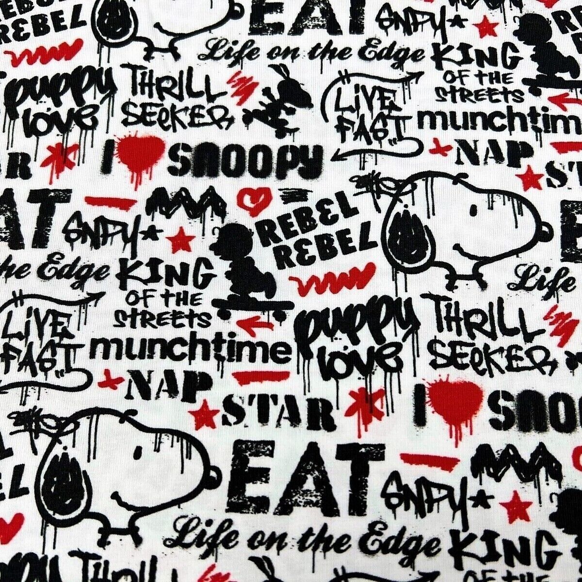 Bio Baumwolljersey Snoopy Peanuts Lizenz GOTS zertifiziert Preis gilt für 0,50 m