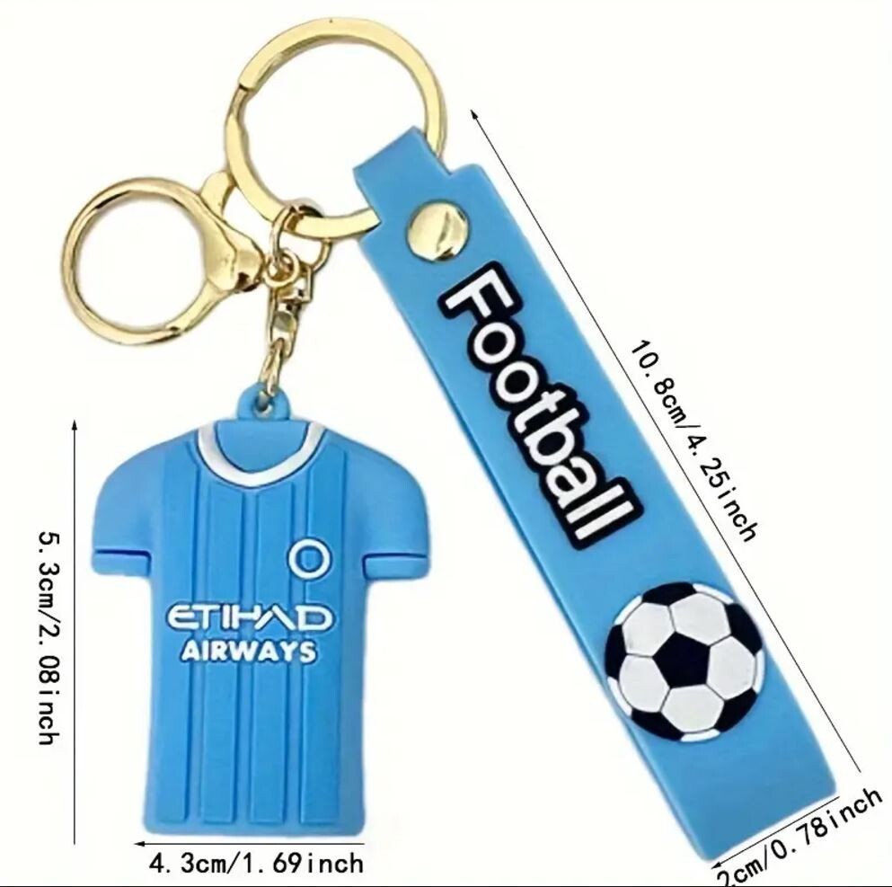 Schlüsselanhänger Fußball Fanartikel Man City 3D Anhänger Logo Erling Haaland