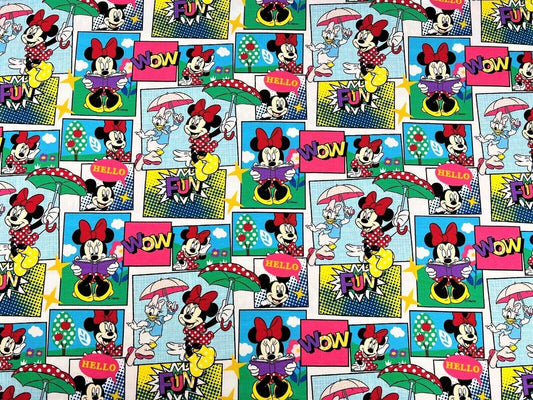 Baumwoll Jersey Stoff Mickey Maus Minnie Disney - Preis für 0,50m Lizenzstoffe