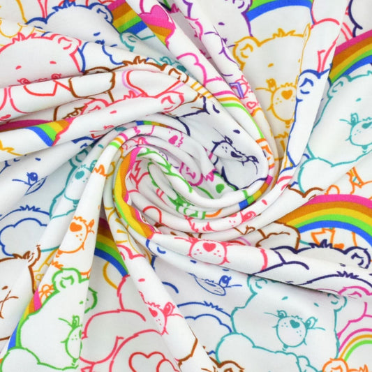 Baumwoll Jersey Glücksbärchis Regenbogen - Preis für 0,50m Lizenzstoff Stoffe