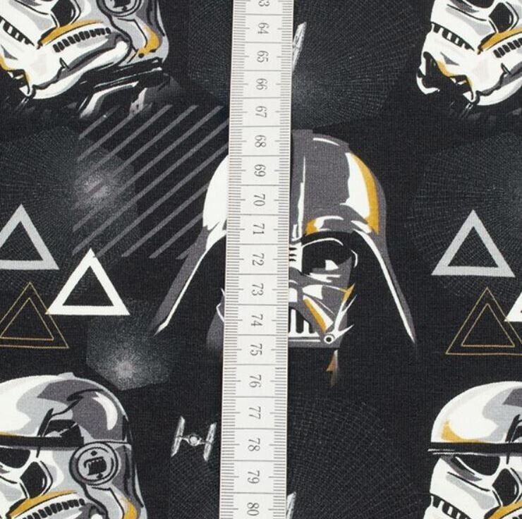 Jersey Stoff Star Wars, Darth Vader, Storm Trooper, schwarz (Meterware ab 0,50m)