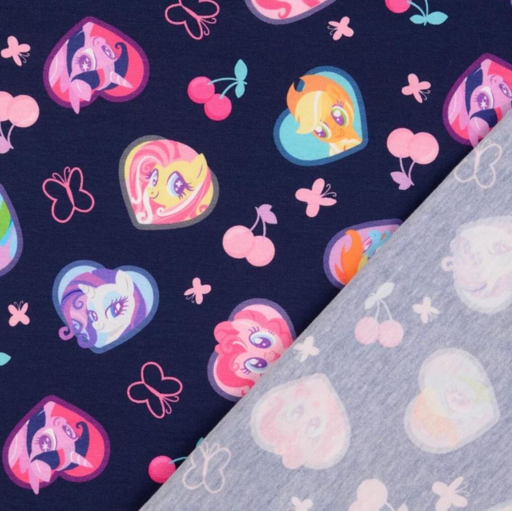 Baumwolljersey Stoff My Little Pony blau - Preis für 0,50m Disney Lizenzstoffe