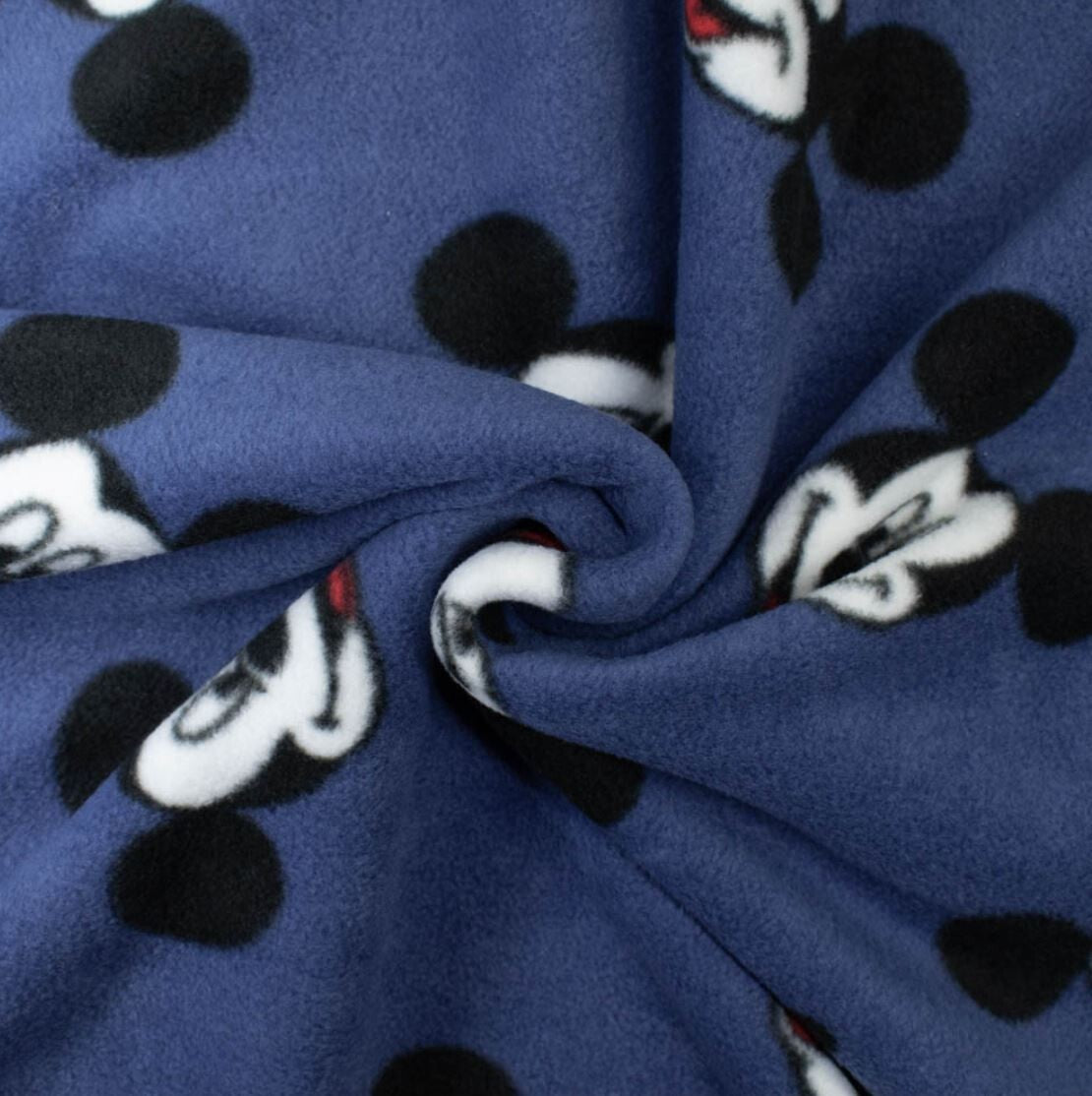 Polarfleece Mickey Maus Stoff blau - Preis für 0,50m Disney Lizenzstoffe Fleece