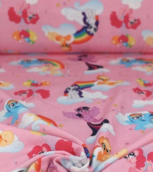 Baumwolljersey Stoff My Little Pony rosa - Preis für 0,50m Disney Lizenzstoffe