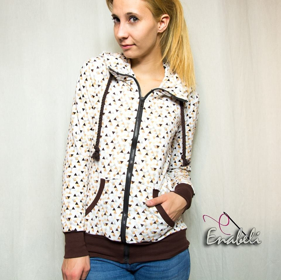 FADENKÄFER Papier Schnittmuster Sweatjacke Damen Größe 32 bis 58 Neu