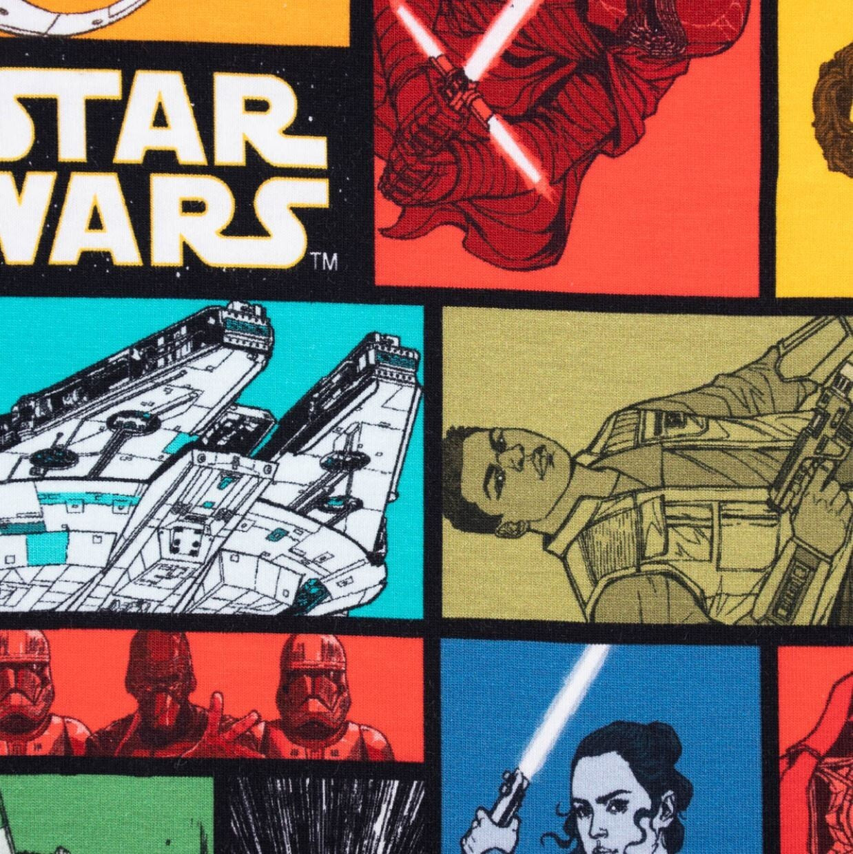 Jersey Stoff Star Wars, Darth Vader, Storm Trooper, bunt (Meterware ab 0,50m)