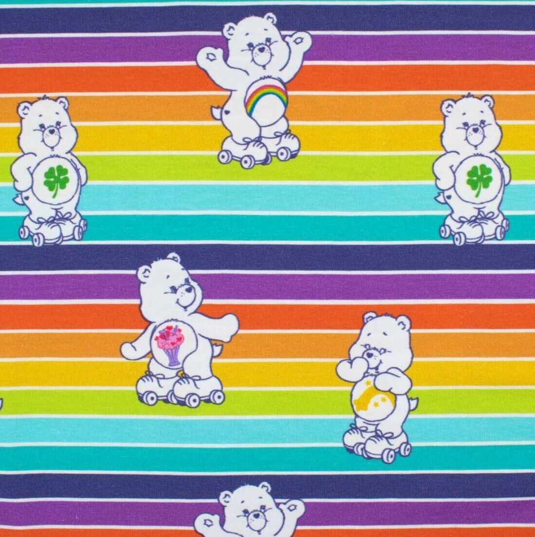 Baumwoll Jersey Glücksbärchis Regenbogen Streifen - Preis für 0,50m Lizenzstoff