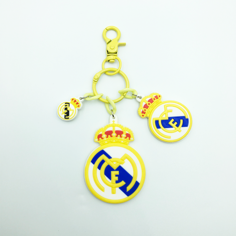 Real Madrid Schlüsselanhänger Logo Fußball Schlüsselanhänger Gummi 3er-Set