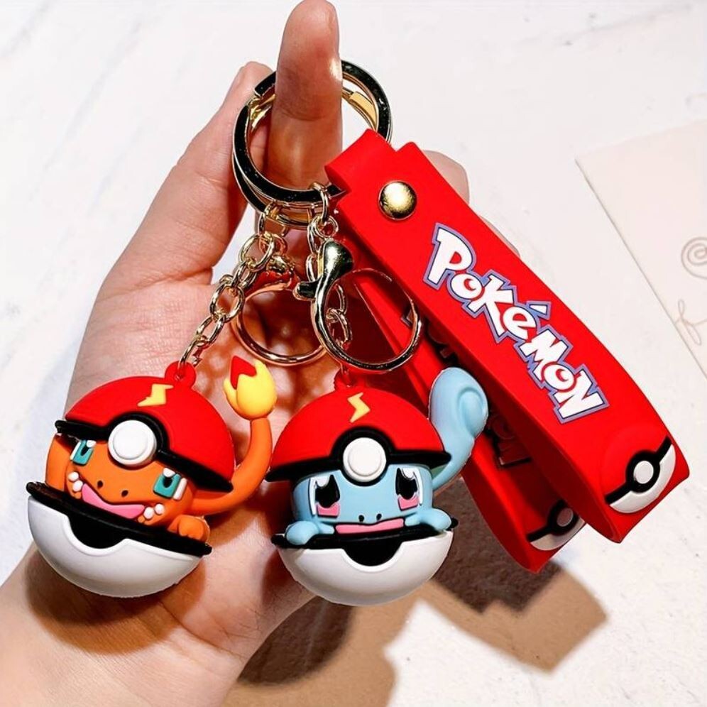 Pokemon Schlüsselanhänger inkl. Schlüsselband Pikachu Glumanda Shiggy Pokémon GO