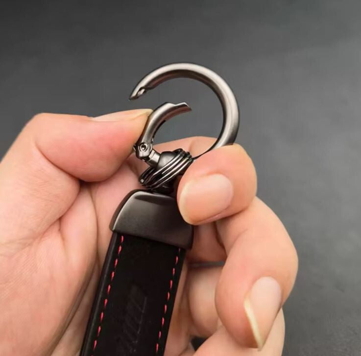 Mercedes-Benz AMG Schlüsselanhänger Wildleder Keyring Alcantara rote Naht