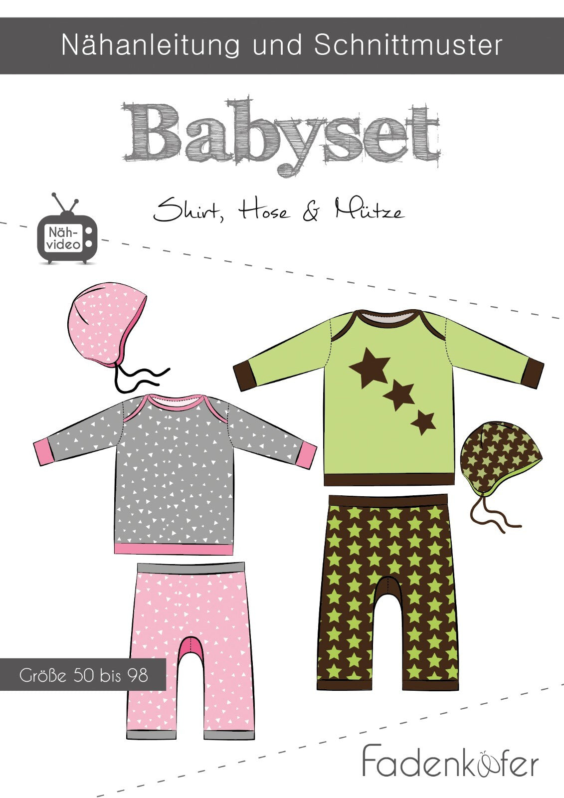 FADENKÄFER Papier Schnittmuster Babyset Größe 50 bis 98 Neu Baby Set
